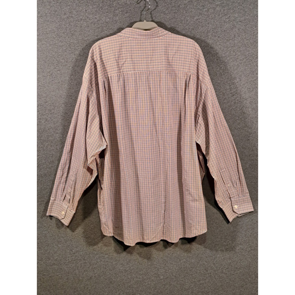 IZOD Mens 4XL Long Sleeve Check Button Down Shirt Red Blue‎ White Plaid Big Tall - Picture 2 of 9